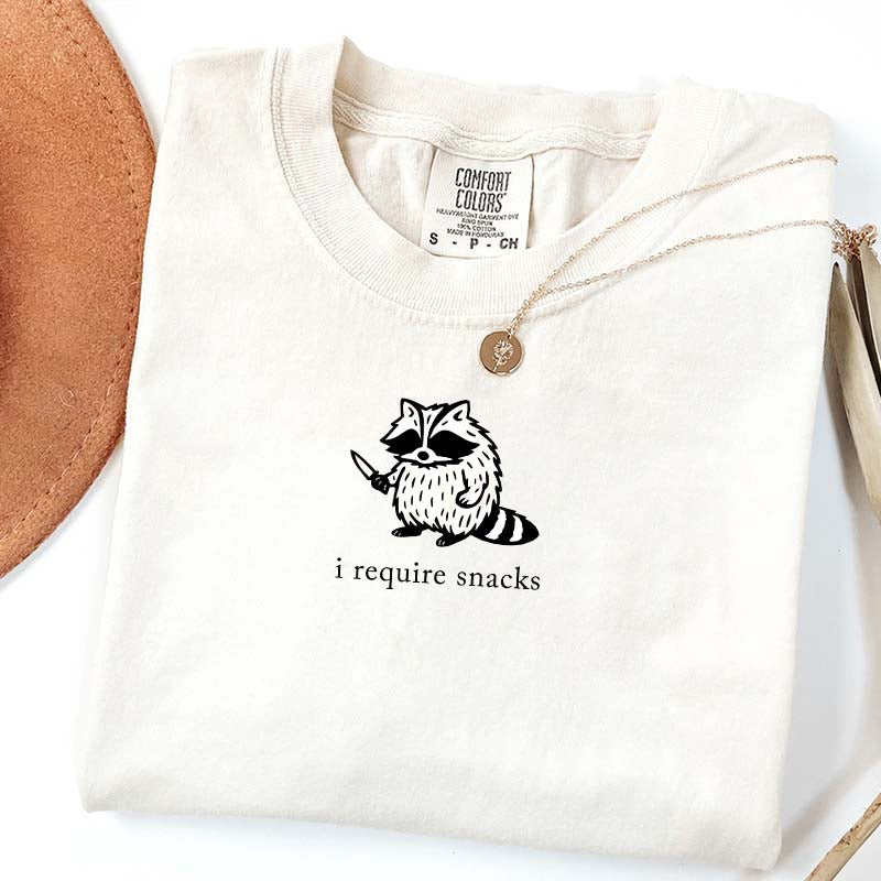 I Require Snacks Raccoon T-Shirt