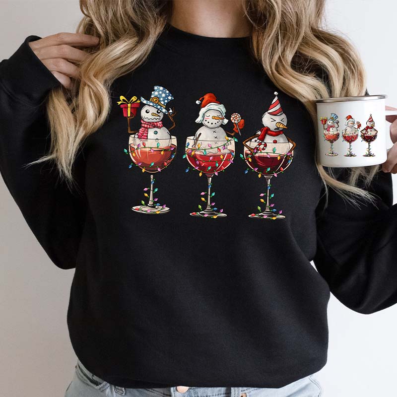 Christmas Wine Glasses Sweatshirt