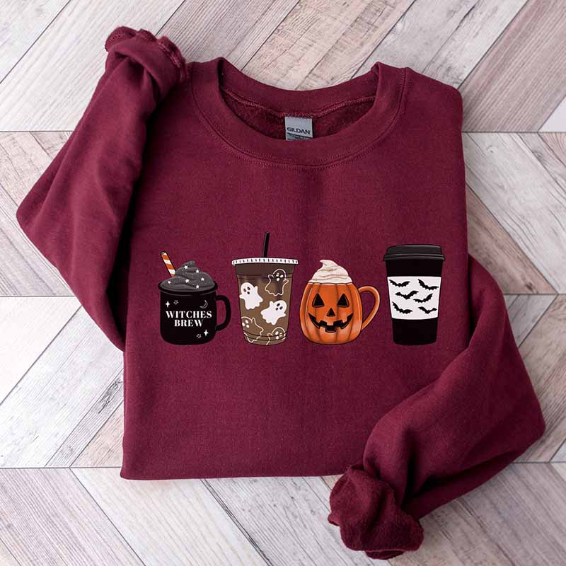 Pumpkin Fall Coffee Halloween Sweatshirt