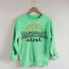 Glitter Basketball Mom Printed Sweatshirt