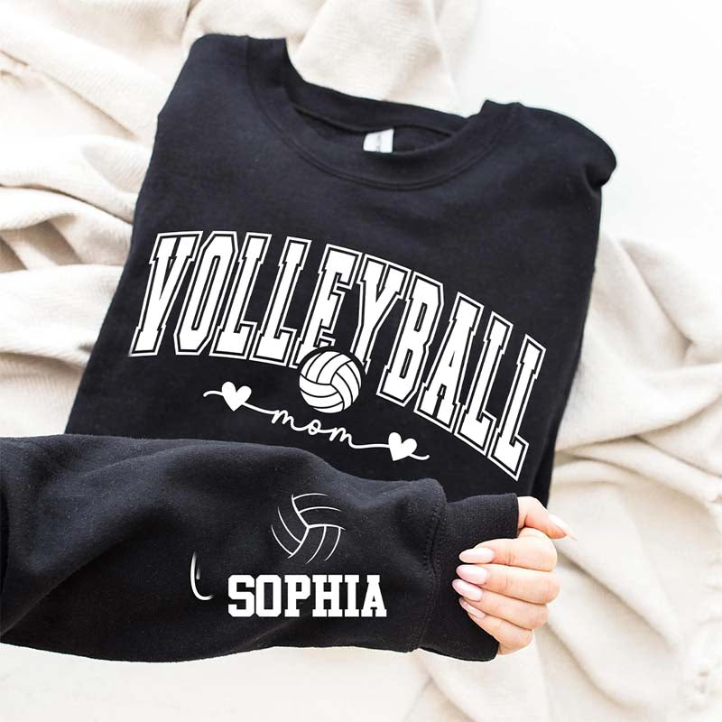 Custom Volleyball Mom Heart Sweatshirt