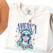 America Statue of Liberty Blowing Bubble Gum T-Shirt