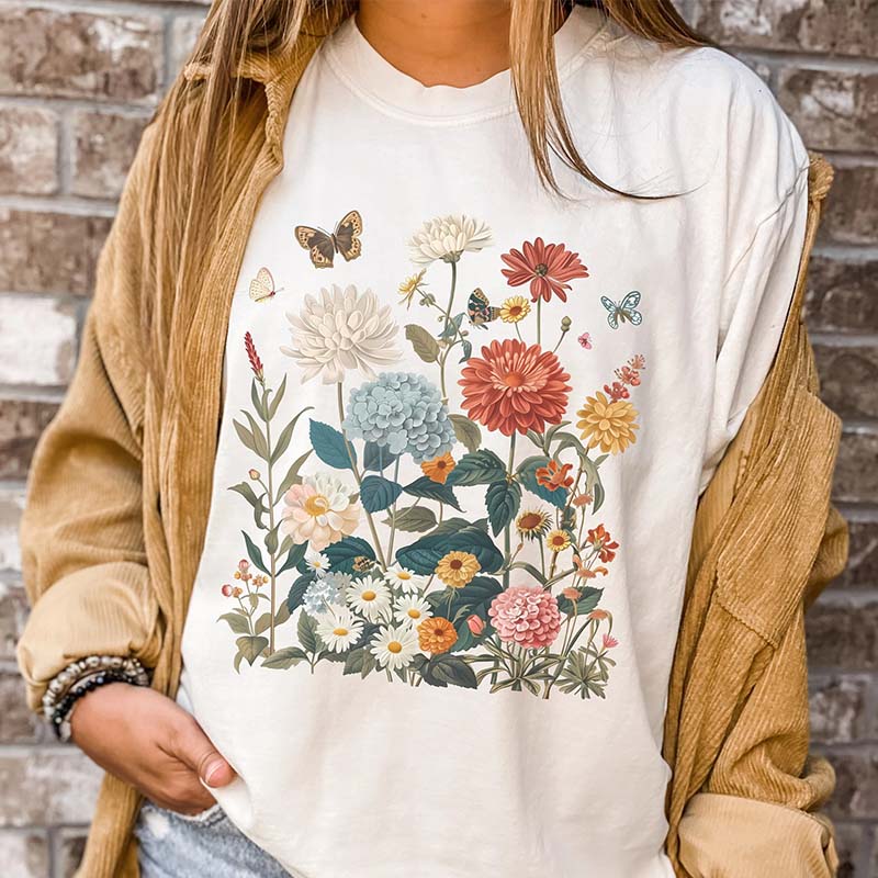 Wildflowers Cottagecore Boho Nature T-Shirt