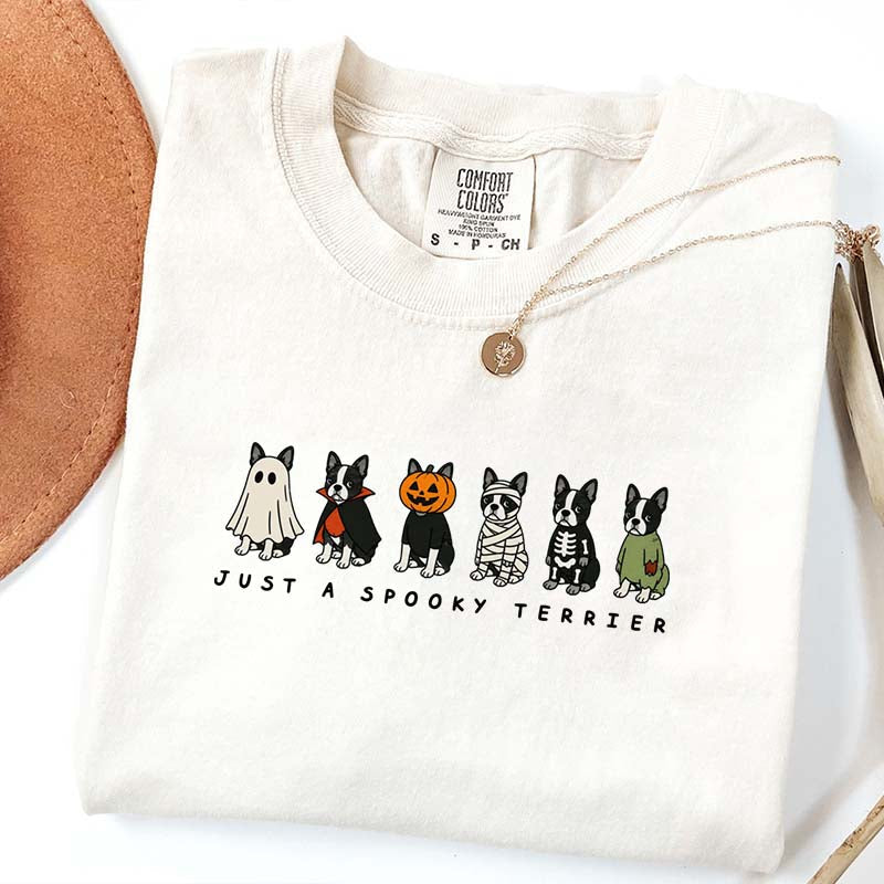 Spooky Boston Terrier Halloween T-Shirt