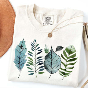 Teal and Green Leaves T-Shirt