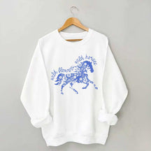 Wild Horses Graphic Vintage Western Country Sweatshirt