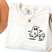 Ghost Dog And Bat Halloween T-Shirt