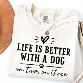 Retro Life Is Better With A Dog On Two On Three T-Shirt
