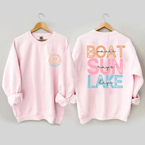 Boat Waves Sun Rays Lake Days Sweatshirt
