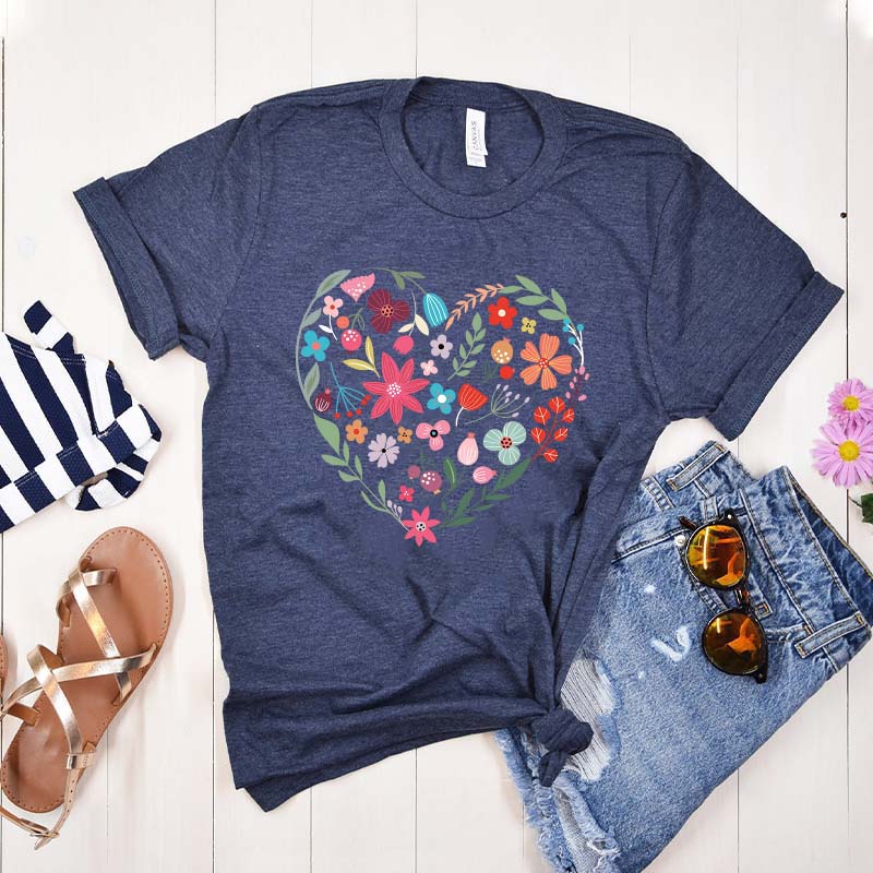 Flower Heart Love T-Shirt