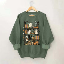 Retro Halloween Bookshelf Sweatshirt