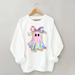 Sparkly Bow Rainbow Ghost Sweatshirt