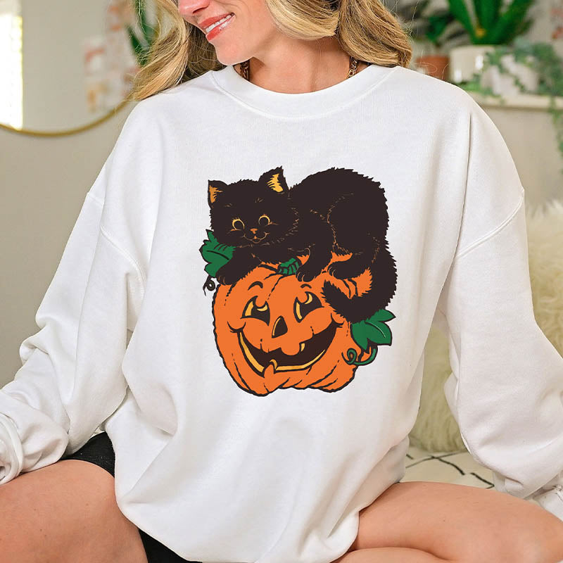 Black Cat Pumpkin Sweatshirt