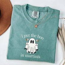 Funny Halloween I Put the Boo in Martinis T-Shirt