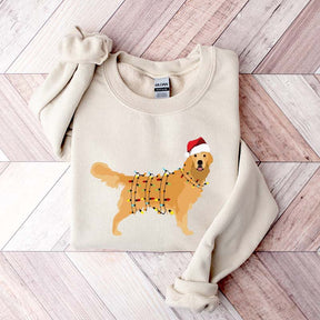 Christmas Golden Retriever Lights Sweatshirt