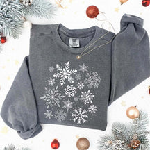 Comfort Colors Snowflake Winter Sweatshirt