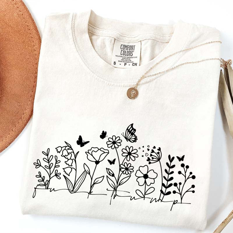 Comfort Color Simple Wild Flowers T-Shirt