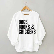 Trendy Dogs Books & Chickens Sweatshirt
