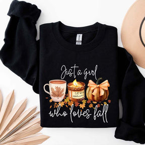 Just A Girl Who Loves Fall Football Coffee Sweatshirt