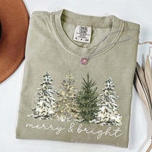 Cute Merry & Bright Christmas Tree T-Shirt
