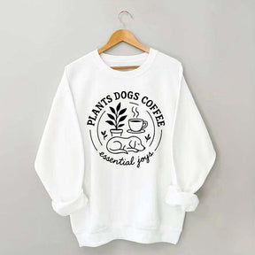 Plants Dogs Coffee Sweatshirt