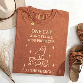 Retro Three Cats Graphic People T-Shirt