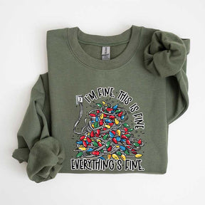 I'm Fine Everything Is Fine Lights Sweatshirt