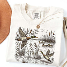 Retro Flying Mallard Duck T-Shirt