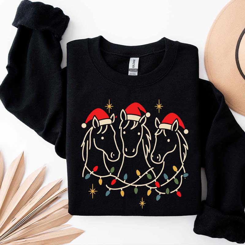 Horse Christmas Holiday Horse Sweatshirt