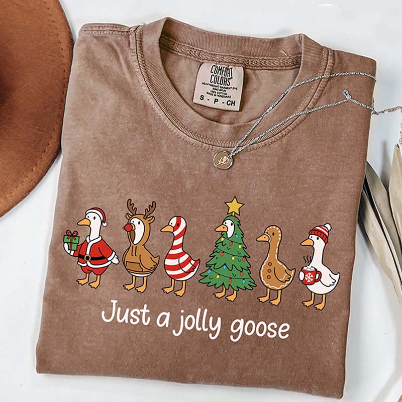 Christmas Goose Just A Jolly Goose T-Shirt