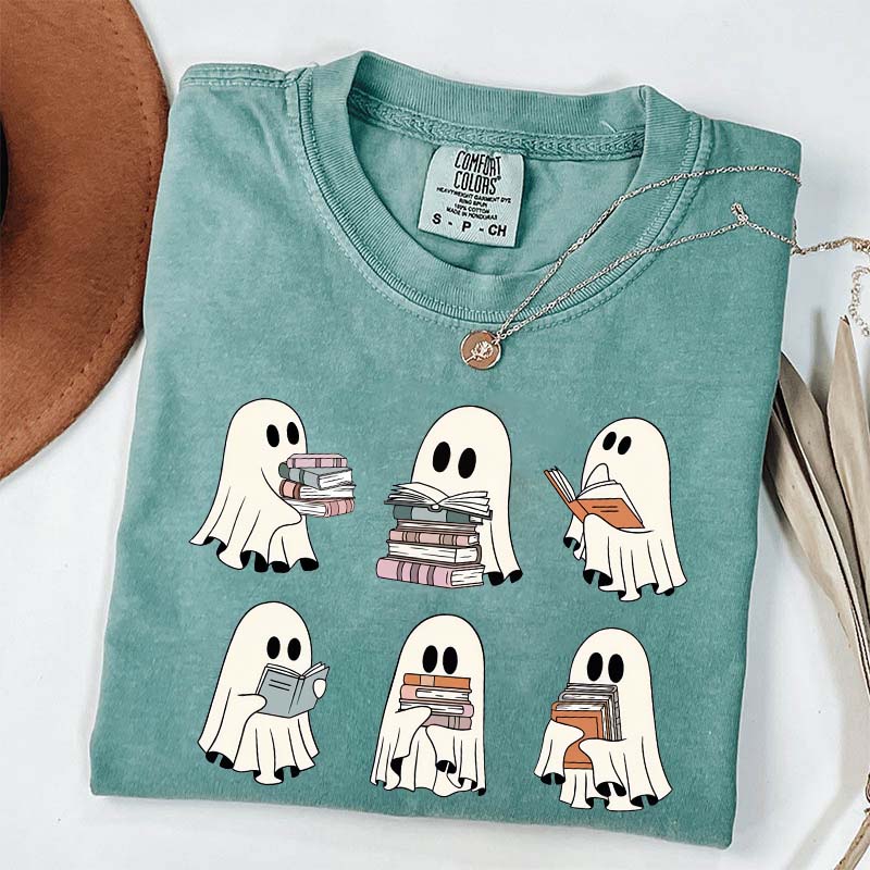 Ghost Reading Books Librarian T-Shirt