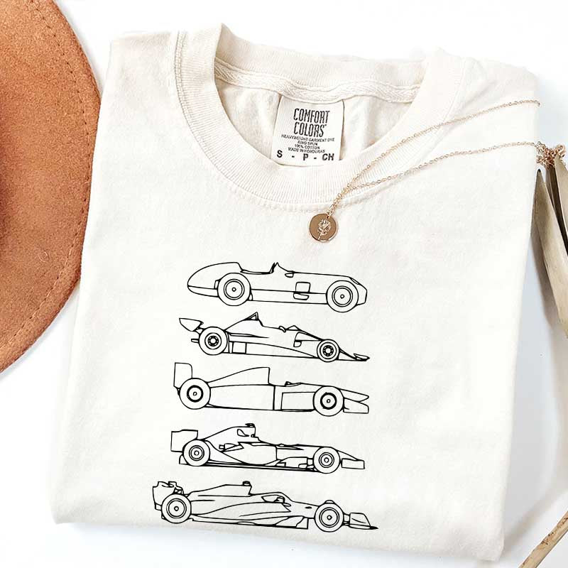 Evolution of a F1 Car Race T-Shirt
