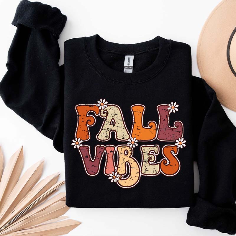 Fall Vibes Flowers Cute Sweatshirt