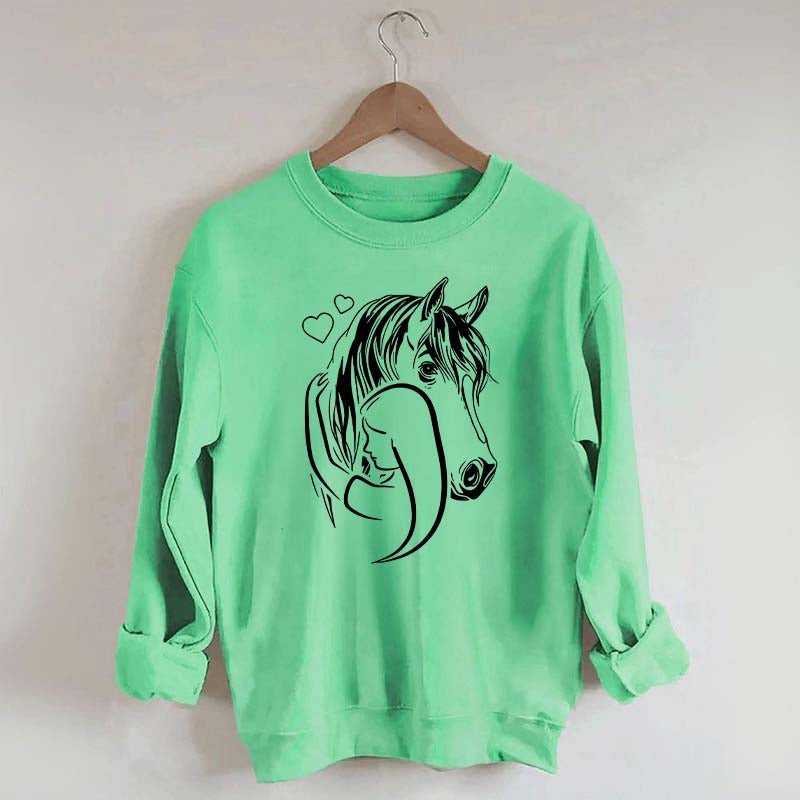 Rider Horse Lineart Sweatshirt