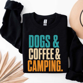 Dogs Coffee Camping Adventure Sweatshirt
