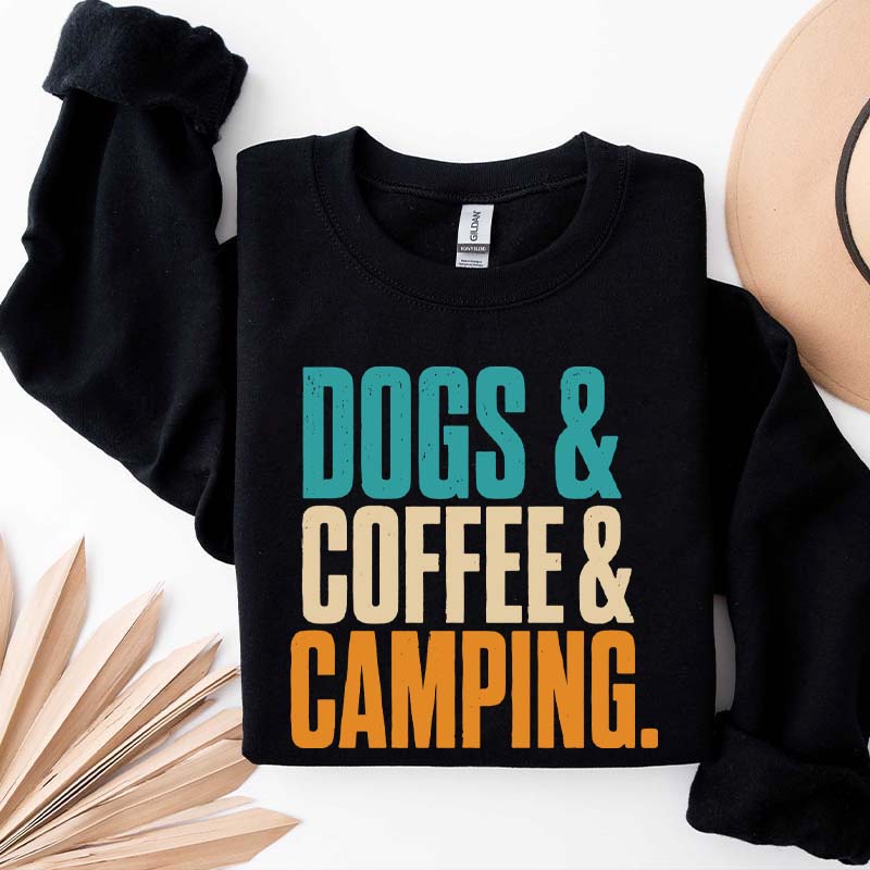 Dogs Coffee Camping Adventure Sweatshirt