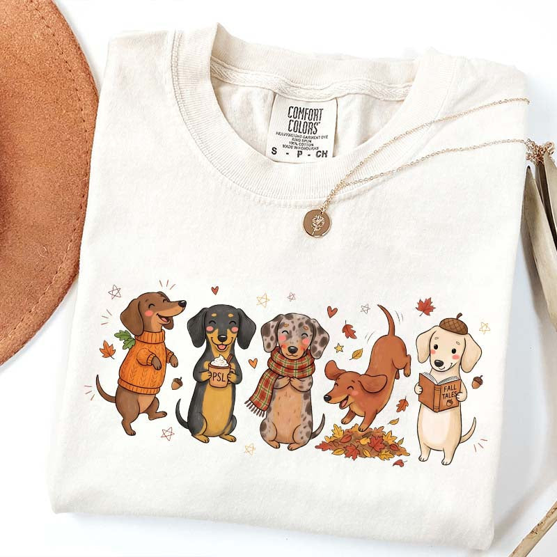 Dachshund Fall Cozy Season Pumpkin T-Shirt