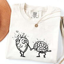 Mental Health Awareness Brain Heart T-Shirt