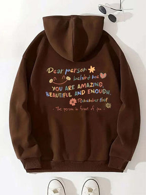 Dear Person Behind Me Letter Print Hoodie