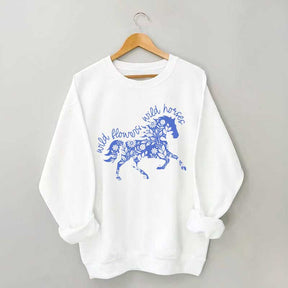 Wild Horses Graphic Vintage Western Country Sweatshirt