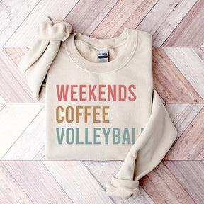 Weekends Coffee Volleyball Sport Sweatshirt