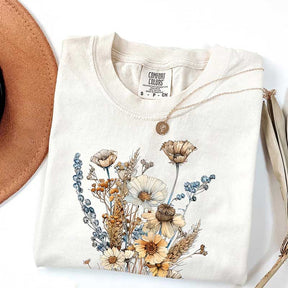 Retro Vintage Pressed Flowers T-Shirt