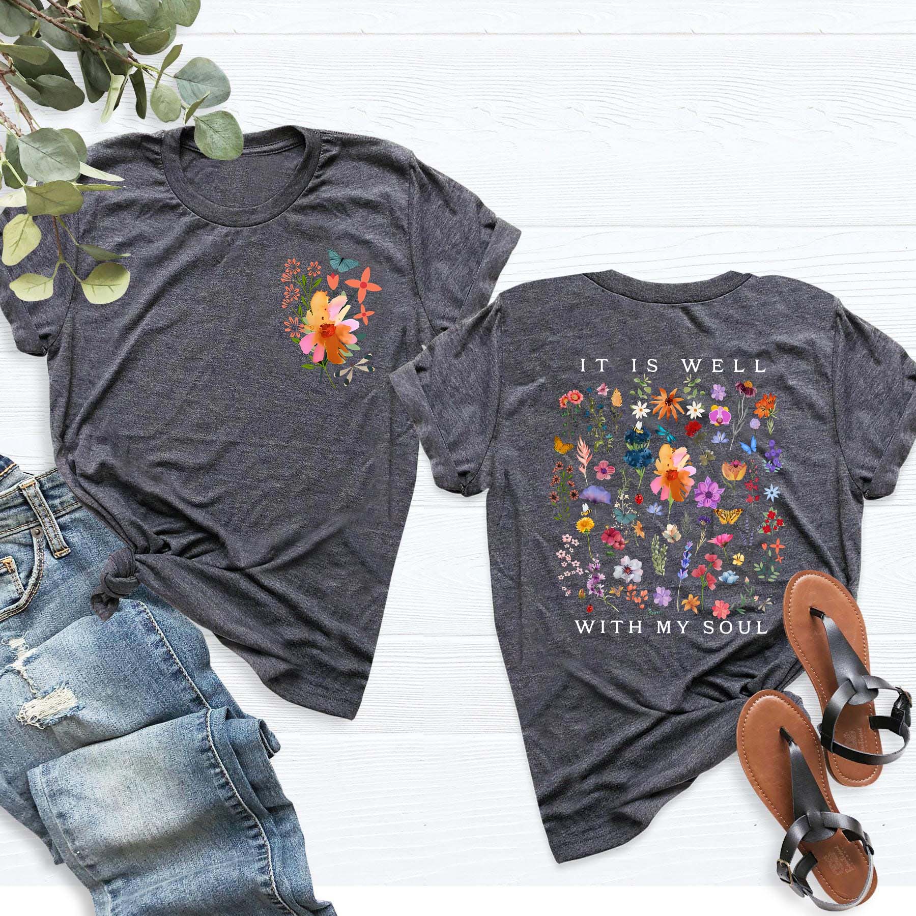 It Is Well With My Soul Floral T-Shirt