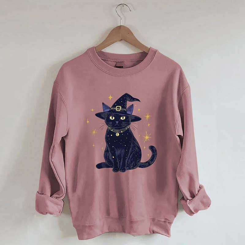Halloween Witch Kitten Sweatshirt
