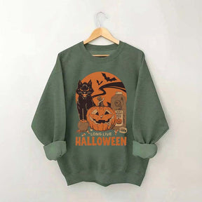 Vintage Black Cat Pumpkin Sweatshirt