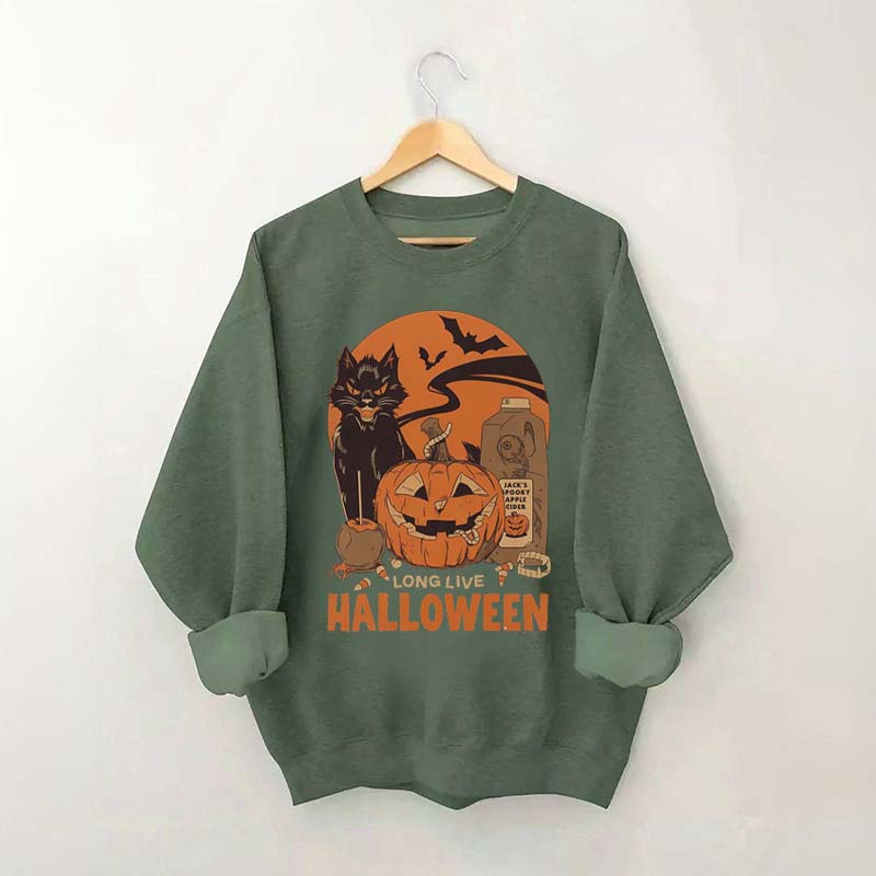 Vintage Black Cat Pumpkin Sweatshirt