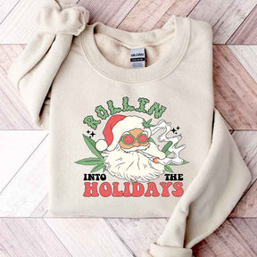 Rollin into the Holidays Santa Sweatshirt