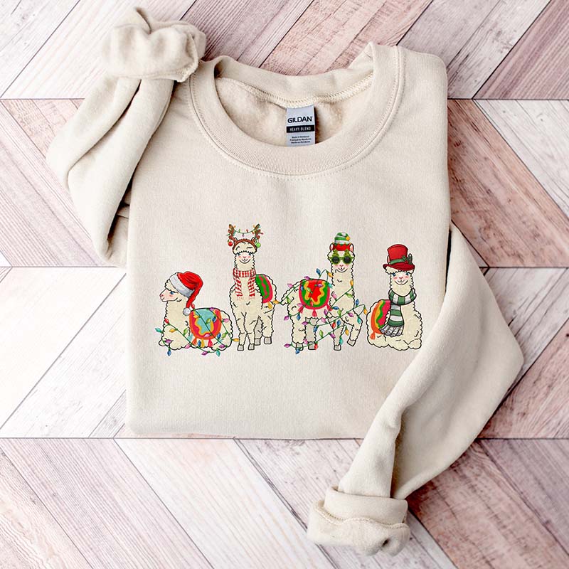 Retro Lama Merry Christmas Sweatshirt