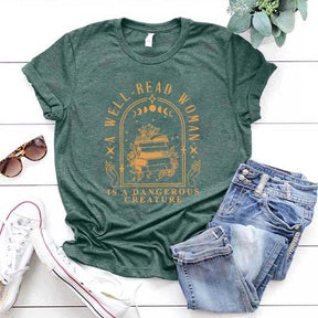 Retro A Well Read Woman Is A Dangerous Creature T-Shirt