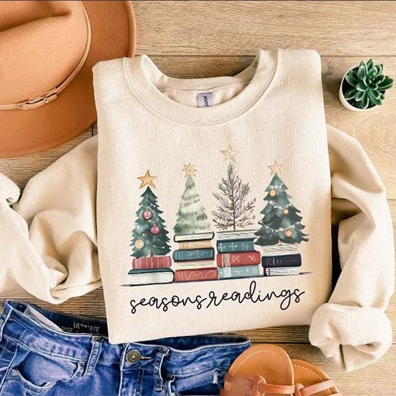 Seasons Readings Book Tree Sweatshirt